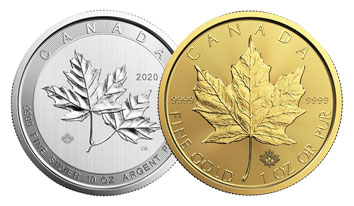 Silver and Gold Maple Leaf